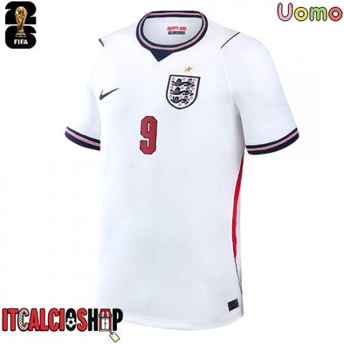 Inghilterra Harry Kane #9 Prima Maglia Mondiali 2026 Manica Corta
